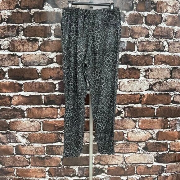 REVOLVE Overlover Pants Yucca Linen Printed Purple Green High Rise Drawstring 30 - Picture 14 of 14